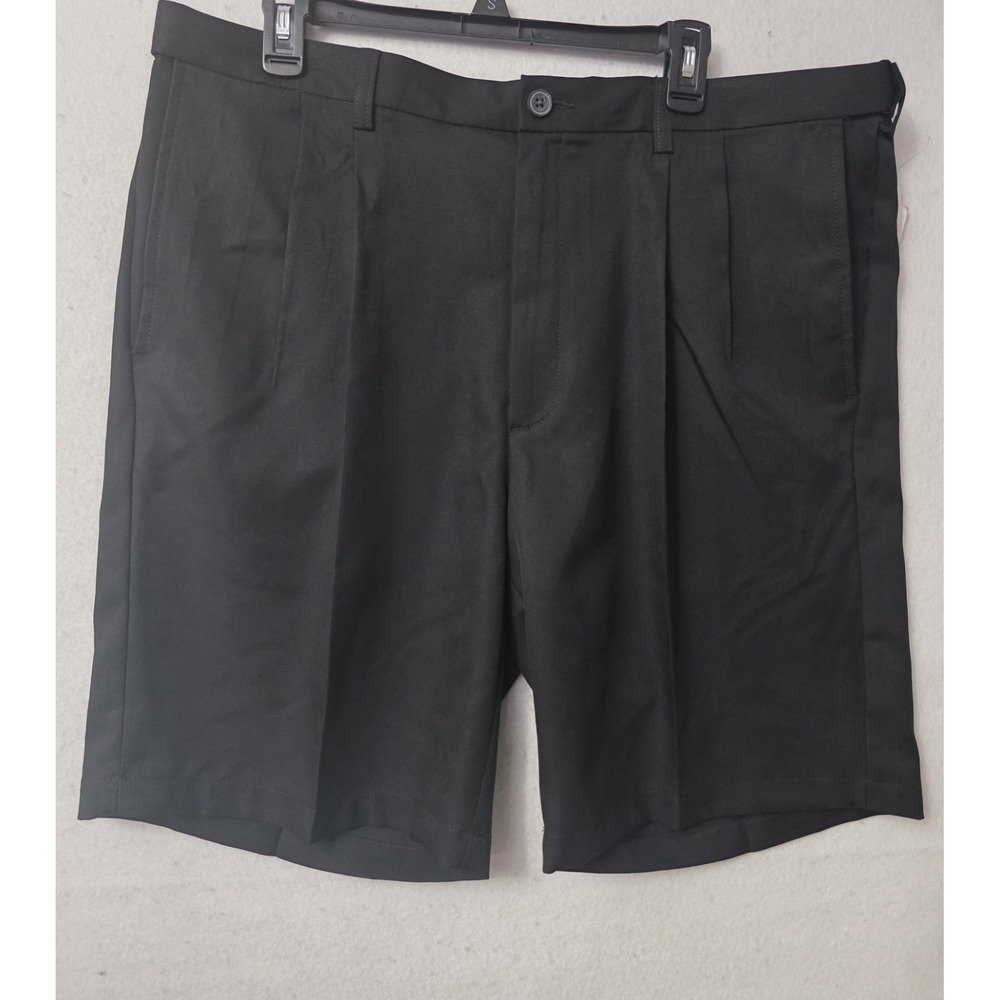 Haggar Cool 18 Pro‎ , Black, Front Golf Shorts, , Size 40W Expandable Waist